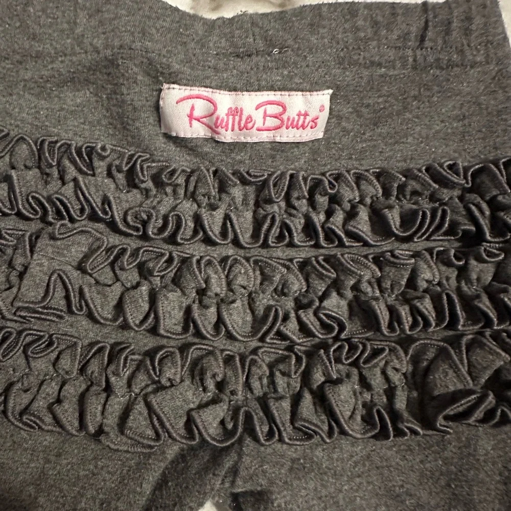 RuffleButts Gray Ruffled Pants - Picture 1 of 5